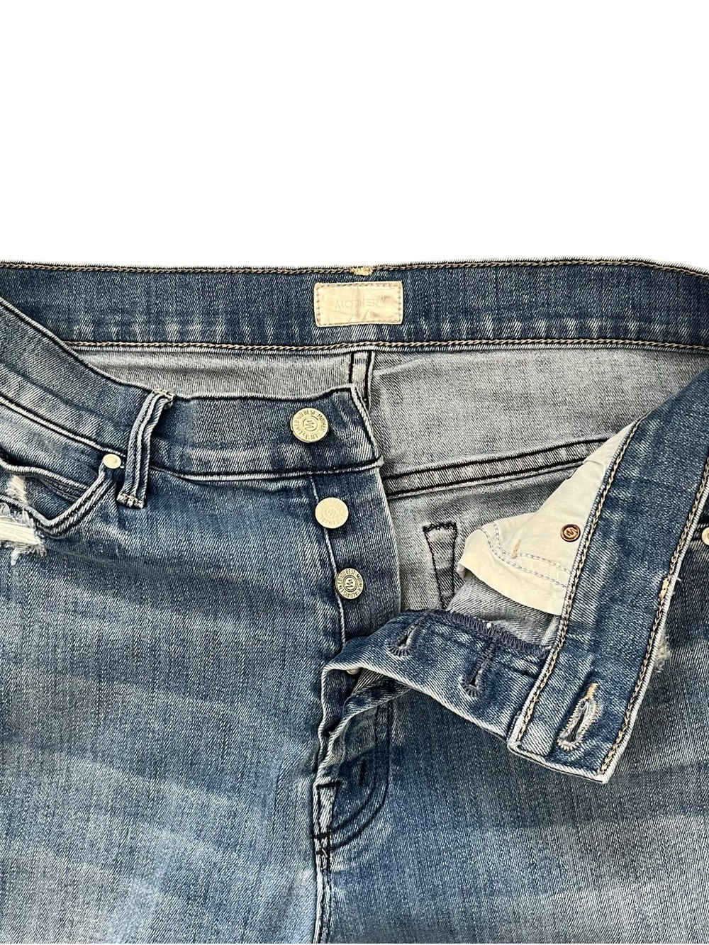 MOTHER The Stunner Ankle Fray Graffiti Girl Jeans Size 27 - Picture 6 of 16